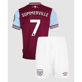 West Ham United Crysencio Summerville #7 Thuis tenue Kids 2024-25 Korte Mouw (+ Korte broeken)
